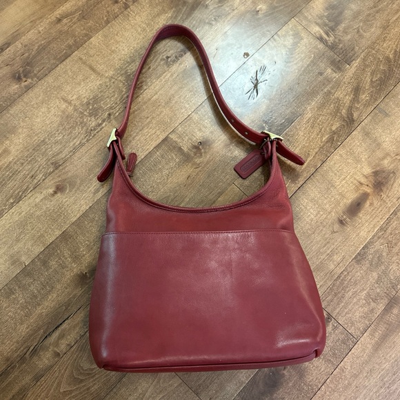 COACH VINTAGE 9058 Legacy Hobo Burgundy Red Leather Shoulder Bag - Picture 1 of 10